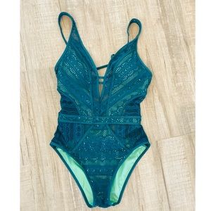 Becca Swim One Piece Lace Like NWT
